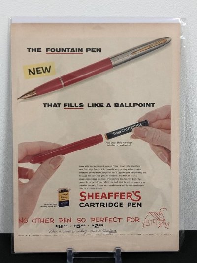 画像2: SHEAFFER'S ビンテージ LIFE誌 1957年 ビンテージ広告 切り取り アドバタイジング ポスター