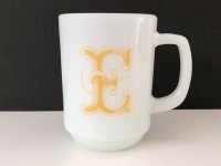 ファイヤーキング イニシャルマグ E  Fire-king ヴィンテージ USA