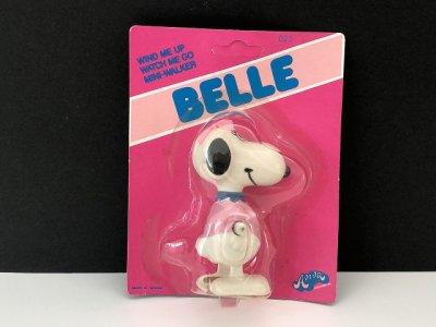 画像1: 1970's AVIVA スヌーピー ベル BELLE WIND-UP TOY 未開封 ヴィンテージ PEANUTS