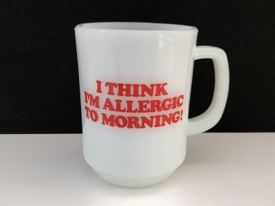 画像3: ファイヤーキング スヌーピー モーニングアレルギー マグカップ USA ヴィンテージ Fire-king SNOOPY PEANUTS