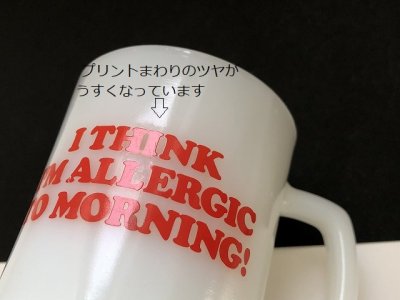 画像8: ファイヤーキング スヌーピー モーニングアレルギー マグカップ USA ヴィンテージ Fire-king SNOOPY PEANUTS