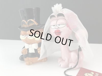 画像2: レア ガーフィールド & アーリーン セット Bride & Groom USA ヴィンテージ ENESCO 置物 Garfield 1980s