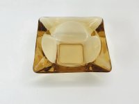 未使用 アンカーホッキング ハニーゴールド スクエア アシュトレイ Sサイズ 灰皿 ファイヤーキング 1960's 1970's vintage ashtray