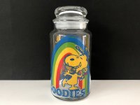 Lサイズ ヴィンテージ スヌーピー GOODIES ガラス キャニスター アンカーホッキング vintage SNOOPY