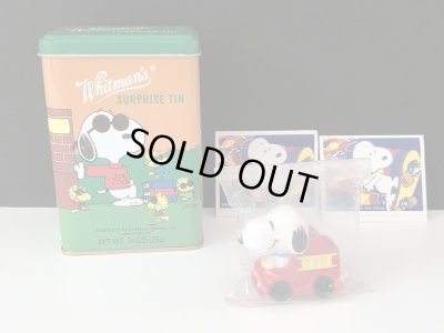 画像1: 可愛い缶 シール付き USA SNOOPY スヌーピー PVC フィギュア Whitman's オールド ビンテージ PEANUTS