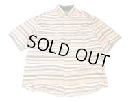 USED 半袖シャツ ネイティブ風 ボーダー S/S Shirts