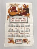 1978年 キッチン ティータオル カレンダー vintage USA ヨーロッパ オールド ヴィンテージ