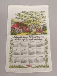 1980年 キッチン ティータオル カレンダー vintage USA ヨーロッパ オールド ヴィンテージ