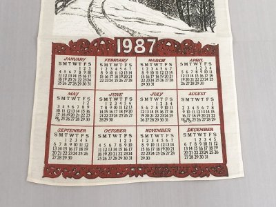 画像3: 1987年 キッチン ティータオル カレンダー vintage USA ヨーロッパ オールド ヴィンテージ