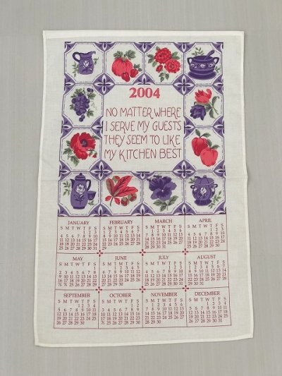 画像1: 2004年 キッチン ティータオル カレンダー vintage USA ヨーロッパ オールド ヴィンテージ