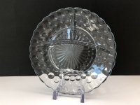 ファイヤーキング バブル サファイアブルー グリルプレート 3コンパートメント Fire-king USA ヴィンテージ