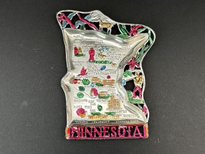 画像1: USA ヴィンテージ スーベニア アッシュトレイ ミネソタ州 Minnesota 灰皿 1950s 1960s vintage souvenir Antique ashtray