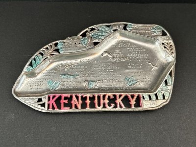 画像1: USA ヴィンテージ スーベニア アッシュトレイ ケンタッキー州 Kentucky 灰皿 1950s 1960s vintage souvenir Antique ashtray