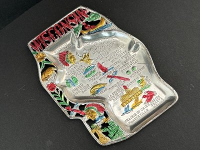 画像3: USA ヴィンテージ スーベニア アッシュトレイ ウィスコンシン州 Wisconsin 灰皿 1950s 1960s vintage souvenir Antique ashtray