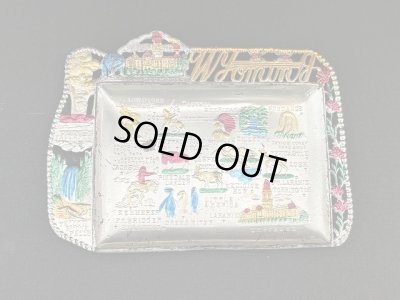 画像1: USA ヴィンテージ スーベニア アッシュトレイ ワイオミング州 Wyoming 灰皿 1950s 1960s vintage souvenir Antique ashtray