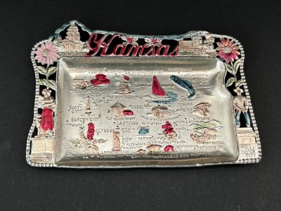 画像1: USA ヴィンテージ スーベニア アッシュトレイ カンザス州 KANSAS灰皿 1950s 1960s vintage souvenir Antique ashtray