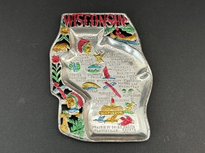 画像1: USA ヴィンテージ スーベニア アッシュトレイ ウィスコンシン州 Wisconsin 灰皿 1950s 1960s vintage souvenir Antique ashtray