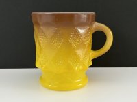 ファイヤーキング キンバリー 茶色 黄色 2トーン マグカップ Fire-king USA ヴィンテージ