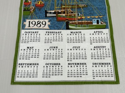 画像3: 1989年 キッチン ティータオル カレンダー vintage USA ヨーロッパ ヴィンテージ