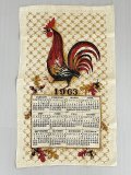 1963年 キッチン ティータオル カレンダー vintage USA ヨーロッパ ヴィンテージ
