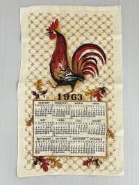 1963年 キッチン ティータオル カレンダー vintage USA ヨーロッパ ヴィンテージ