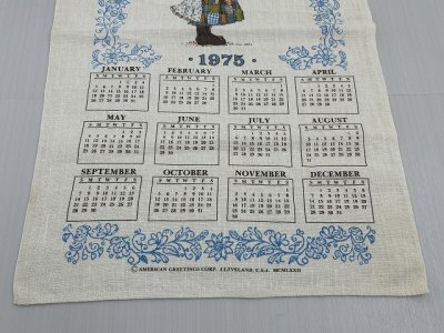 画像4: 2025年のカレンダーに使えます。Holly Hobbie ホリーホビー 1975年 キッチン ティータオル カレンダー vintage USA ヨーロッパ ヴィンテージ