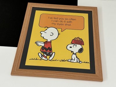 画像1: 1983年 スヌーピー チャーリーブラウン フレーム ポスター USA SNOOPY ピーナッツ PEANUTS ヴィンテージ