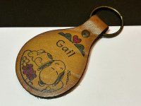 スヌーピー ヴィンテージ レザー キーホルダー USA AVIVA製 1970's 1980's vintage SNOOPY PEANUTS