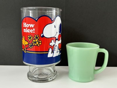 画像1: 1970年代 ヴィンテージ アンカーホッキング スヌーピー ウッドストック ビッグサイズグラス 31oz ビンテージ SNOOPY 