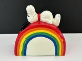 1970's Determined社製 ビンテージ スヌーピー レインボー Rainbow コインバンク 貯金箱 vintage USA SNOOPY