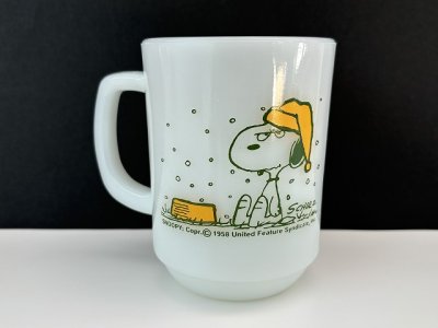 画像1: ファイヤーキング スヌーピー フレンチトースト マグカップ ヴィンテージ USA PEANUTS Fire-king SNOOPY