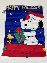 未使用 タグ付き スヌーピー ウッドストック クリスマス BIG FLAG フラッグ SNOOPY PEANUTS USA