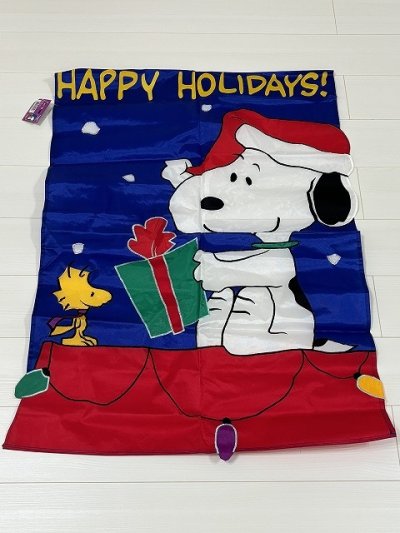 画像2: 未使用 タグ付き スヌーピー ウッドストック クリスマス BIG FLAG フラッグ SNOOPY PEANUTS USA