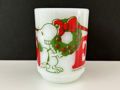 画像1: ファイヤーキング スヌーピー NOEL クリスマス マグカップ ヴィンテージ USA PEANUTS Fire-king SNOOPY