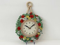 SYROCO社製 フラワー お花 フラワーリース デザイン ヴィンテージ ウォールクロック 壁掛け時計 USA 1970s vintage アンティーク 