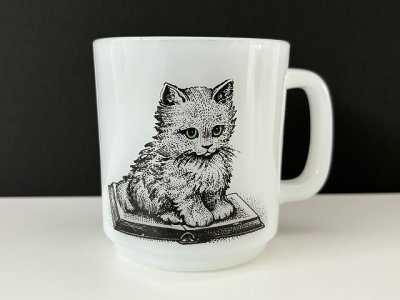 画像1: グラスベイク CAT キャット 猫 ネコ ねこ マグ ヴィンテージ Glasbake