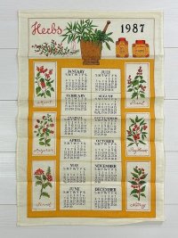 2026年のカレンダーに使えます 1987年 キッチン ティータオル カレンダー vintage USA ヨーロッパ ヴィンテージ