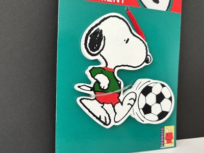 画像3: 未使用 デッドストック ヴィンテージ スヌーピー サッカー WOOD ウッド オーナメント SNOOPY PEANUTS USA