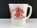 ファイヤーキング デイビークロケット Dハンドルマグ アイボリー マグ ヴィンテージ 1950s Fire-king ディズニー