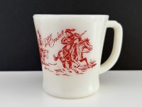 ファイヤーキング デイビークロケット Dハンドルマグ アイボリー マグ ヴィンテージ 1950s Fire-king ディズニー