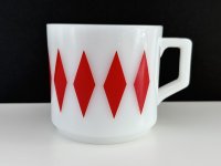 ファイヤーキング ダイヤ レッド 赤 マグカップ Fire-king USA ビンテージ