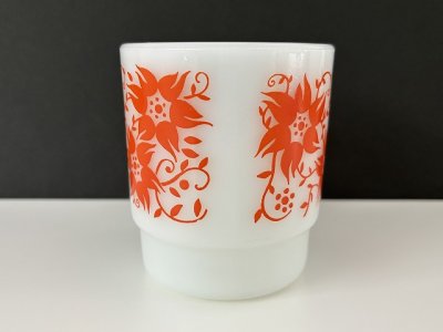 画像2: ファイヤーキング フラワーモチーフ Fire-king USA ヴィンテージ