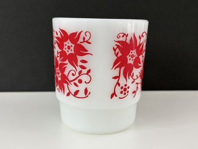 画像2: ファイヤーキング フラワーモチーフ Fire-king USA ヴィンテージ