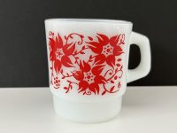 ファイヤーキング フラワーモチーフ Fire-king USA ヴィンテージ