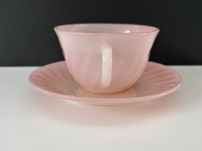 画像4: ファイヤーキング ピンクスワール カップ＆ソーサー C&S 1949年〜1962年 Fire king USA ヴィンテージ