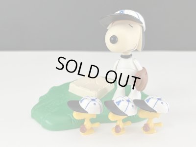 画像1: スヌーピー ウッドストック ベースボール 野球 フィギュア ドール USA SNOOPY オールド ヴィンテージ