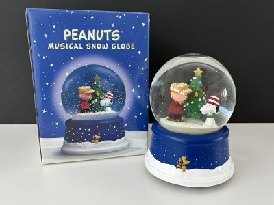 画像1: PEANUTS 50周年 スヌーピー スノーグローブ スノードーム オルゴール ヴィンテージ vintage USA SNOOPY