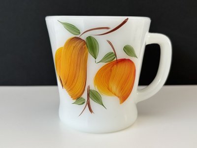 画像1: ファイヤーキング ゲイファド ペア＆アプリコット マグ Fire-king GAY FAD ヴィンテージ