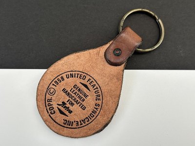 画像2: スヌーピー ヴィンテージ レザー キーホルダー USA AVIVA製 1970's 1980's vintage SNOOPY PEANUTS