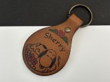 スヌーピー ヴィンテージ レザー キーホルダー USA AVIVA製 1970's 1980's vintage SNOOPY PEANUTS